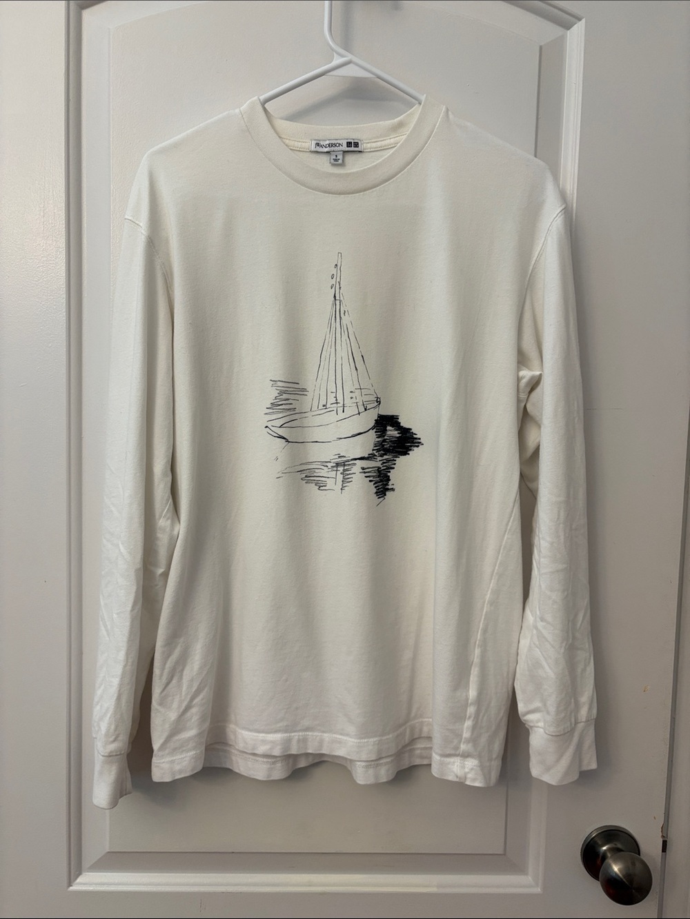 JW ANDERSON Uniqlo White Crewneck Sailboat Tee